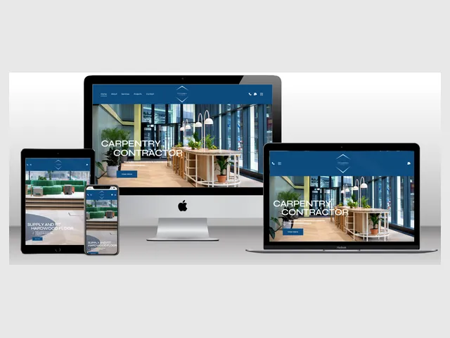 The TJ Carpenters website on a computer and a phone